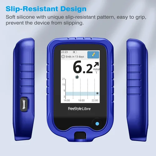 Miniatura 5 de MEDMAX Funda de silicona para Freestyle Libre 3 2/Libre Reader, ligera, a prueba de golpes, antideslizante, funda protectora de gel suave con bisel