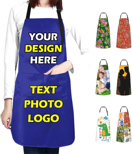 Miniatura 35 de Delantales impermeables personalizados para diseñar tu propia imagen, logotipo, texto, añadir fotos, delantal para cocinar hornear, 33 x 27.5