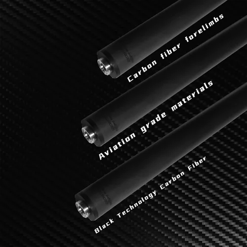 Miniatura 8 de 100% Carbon Fiber Shaft, Black Technology Shaft of Pool Cue Front Part for Billiard Play/Break/Snooker Cue Shaft with Foam- 737 mm,745mm,765mm