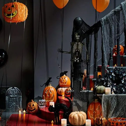 Miniatura 4 de (48 x 240 pulgadas, tela espeluznante de Halloween, espeluznante tela de queso gigante para suministros de fiesta de Halloween, decoración de pared