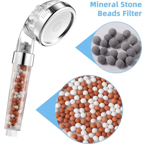 Miniatura 5 de Filtro de cuentas de piedra de filtración para cabezal de ducha filtrado, bolas de cuentas de piedra mineral para purificar agua