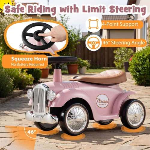 Miniatura 3 de HONEY JOY Coche de Paseo Infantil, Juguetes de Montar al Aire Libre para Niños Pequeños con Volante, Claxon y Almacenamiento, Coche Deslizante