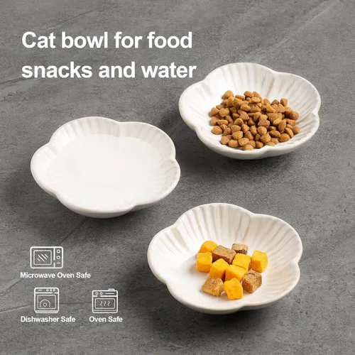 Miniatura 5 de Tazones de comida para gatos, platos de cerámica para gatos, plato para comida, agua y aperitivos, 4.72 pulgadas