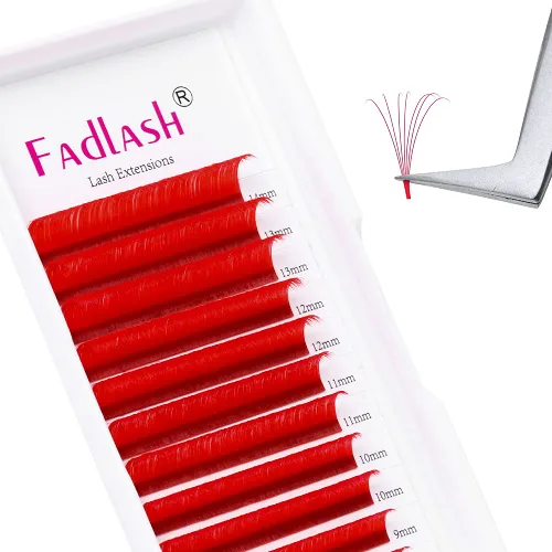 Miniatura 13 de Extensiones de pestañas con volumen, pestañas fáciles de abanico, rizo C, extensiones de volumen, extensiones de pestañas de colores de imitación