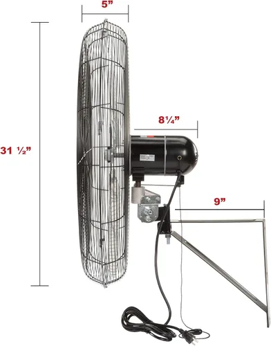 Miniatura 5 de Ventilador TPI, montaje en pared, monofásico, 120 voltios, Multicolor, 1