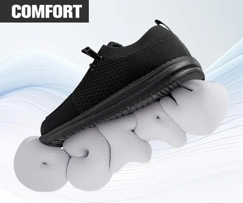Miniatura 6 de LARNMERN Zapatos con punta de acero para hombre, ligeros, cómodos, para caminar, mocasines con punta de acero