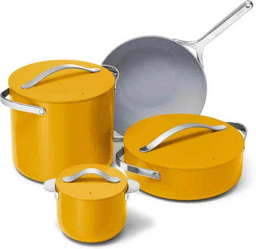 Miniatura 14 de Caraway Cookware+ Collection - Juego de Utensilios de Cocina Especializados - Olla Pequeña, Sartén para Saltear, Rondeau y Olla de Caldo - 3 Tapas