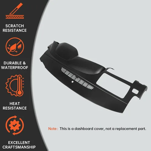 Miniatura 4 de Kojem Cubierta de tablero compatible con Chevy Silverado LS LT WT GMC Sierra SL SLE WT 2007-2013 con doble guantera, color negro