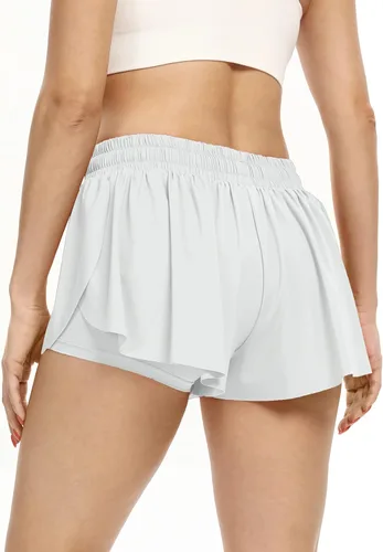 Miniatura 151 de Blaosn Pantalones cortos atléticos fluidos para mujer, gimnasio, yoga, entrenamiento, correr, pantalones cortos de tenis, falda falda linda, ropa