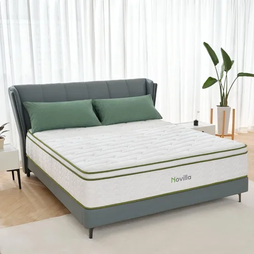 Miniatura 7 de Novilla Colchón tamaño King de espuma viscoelástica de gel de 12 pulgadas, para aliviar la presión y dormir por la noche fresca, colchón suave King