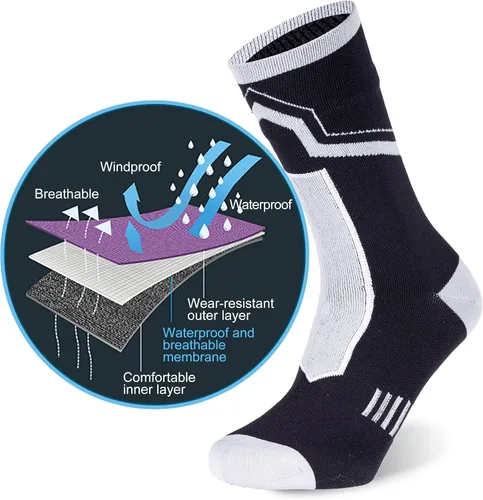 Miniatura 3 de RANDY SUN - Calcetines 100 impermeables unisex para practicar senderismo caminar correr esquiar etc