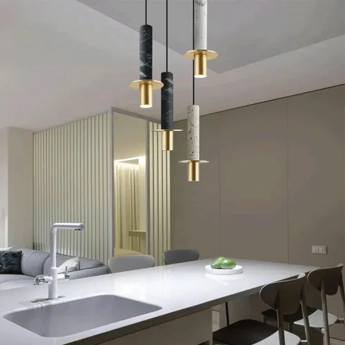 Miniatura 3 de Modernas luces colgantes LED cálidas, lámpara colgante industrial de cobre completo, lámpara colgante de cobre completo, lámpara de araña de mármol