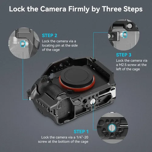 Miniatura 7 de SmallRig Soporte estabilizador para cámara Sony A7RIII / A7III / A7M3 (ILCE-7RM3 / A7R Mark III), con montaje en zapata, riel NATO incorporado