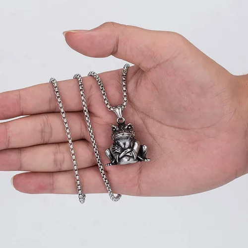 Miniatura 4 de FAZOVIN Collar de animales con colgante de águilaranabúhogatito con cadena de acero inoxidable de 23.6 pulgadas para hombres y mujeres