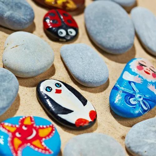 PGN - 20 rocas grandes de río para pintar, estimula la creatividad de tus hijos con nuestras rocas de pintura para niños, planas y suaves, pintura