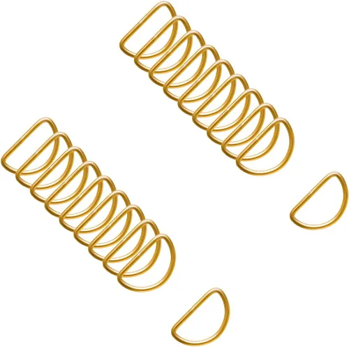 Miniatura 25 de 20 piezas de anillos en D de 1" (25mm) soldados de metal fuerte bronce semi-circular para collares de mascotas, hardware, bolsas, anillo de hebilla