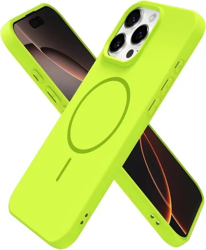 Miniatura 213 de oakxco Funda de silicona Mag Safe para iPhone 17 Pro Max, funda magnética delgada y fina compatible con carga inalámbrica MagSafe, bonita funda Negro