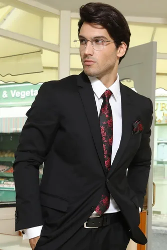 Miniatura 152 de Corbatas florales tejidas clásicas para hombre, corbata cuadrada de bolsillo, corbatas formales para hombres, boda con pañuelo