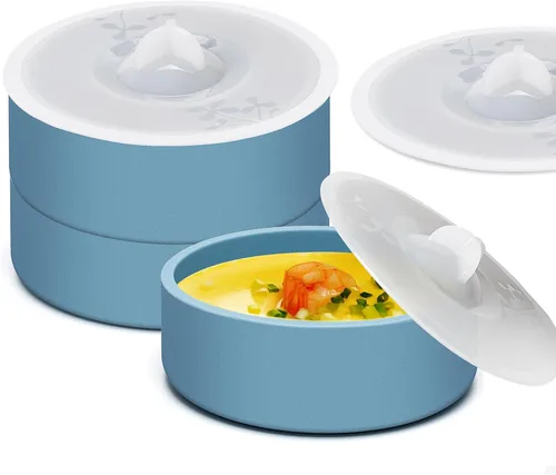 Miniatura 18 de Cocedor de Huevos de Silicona para Microondas, Paquete de 3 Moldes de Huevo para Freidora de Aire Fabricante de Eggwich, Tazas Individuales de Huevo
