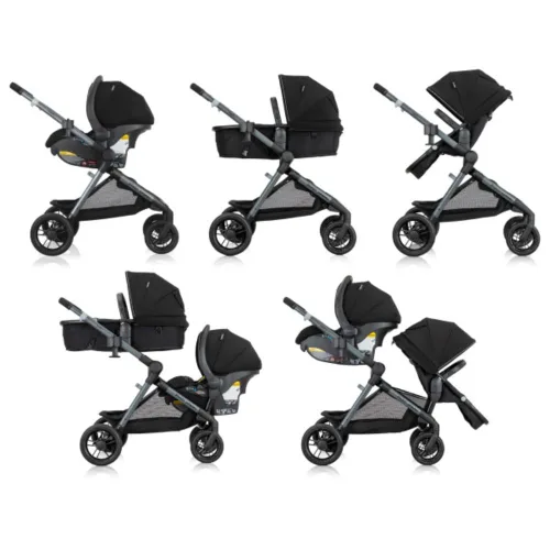 Miniatura 3 de Sistema de transporte modular Evenflo Pivot Xpand con asiento de coche para bebé LiteMax (Negro Ayrshire)