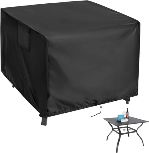 Miniatura 8 de Kingling Funda cuadrada para mesa de exterior, 24 pulgadas, cubierta cuadrada para mesa de patio, impermeable, pequeña funda para muebles de patio