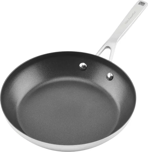 Miniatura 7 de KitchenAid - Cacerola de acero inoxidable cepillada base de 3 capas con tapa