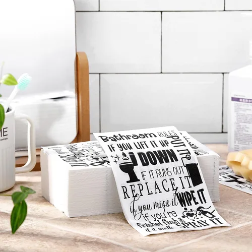 Miniatura 4 de 200 servilletas desechables para baño, toallas de papel para invitados, reglas de baño, toallas de mano desechables para habitación, boda