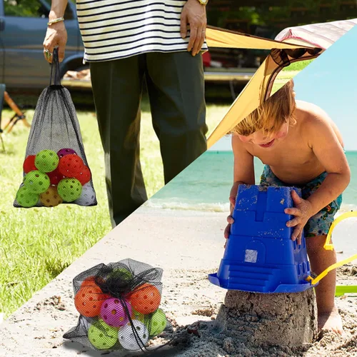 Miniatura 81 de GSE Games & Sports Expert Bolsa de malla con cordón para béisbol, pelotas de pickleball, pelotas de golf, gimnasio, equipo de natación, lavandería