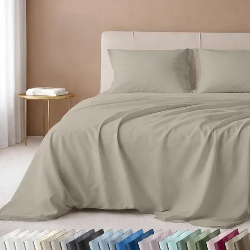 Miniatura 43 de California Design Den Juego de sábanas de lujo tamaño King - 100% algodón, 600 número de hilos, sábanas King de bolsillo profundo, ropa de cama