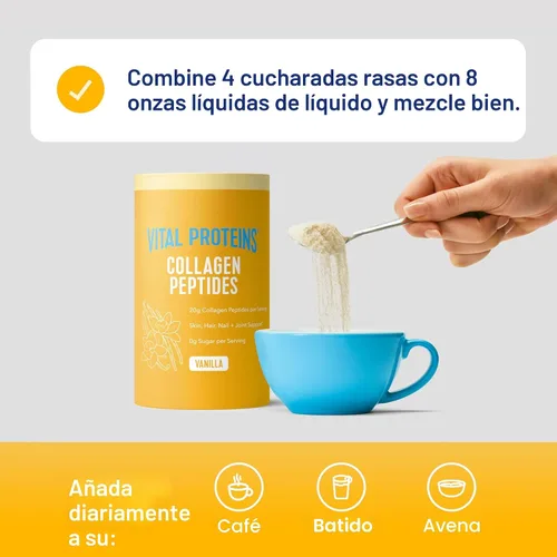 Miniatura 7 de Vital Proteins - Péptidos de colágeno en polvo sabor vainilla - Apoya el cabello, la piel, las uñas, los huesos, las articulaciones, polvo