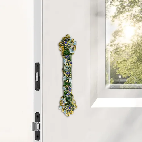 Miniatura 5 de Mezuzá con pergamino para puerta, caja de bendición de esmalte y aleación de zinc para puerta, pergamino de mezuzá pintado de color kosher