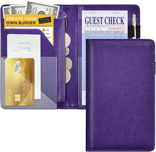 Miniatura 9 de Bloc de notas de servidor (paquete de 10) - 500 cheques de invitados en total - 1 parte de papel azul para cheques de invitados con recibo de azul