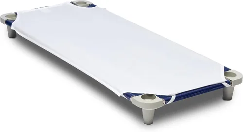 Miniatura 6 de Rollee Pollee Sábanas de microfibra azul para cuna, súper suaves y duraderas con bucles elásticos, ideales para preescolar y guardería para siestas