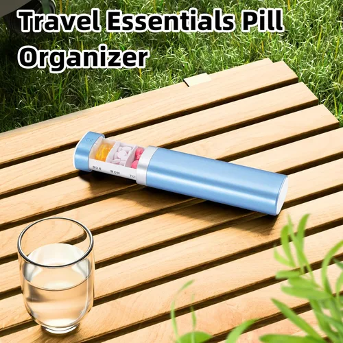Miniatura 7 de Betife Pastillero de viaje semanal de 7 días, pastillero diario compacto, estuche portátil para medicamentos, lindo pastillero para suplementos