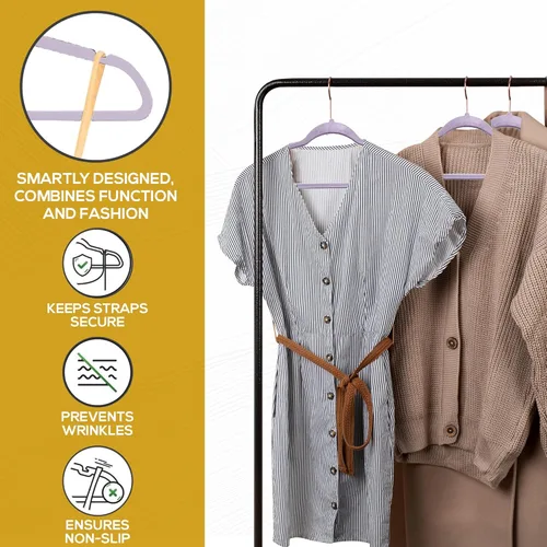 Miniatura 4 de Techzoo Perchas de Terciopelo Premium Paquete de 50 Perchas Ultra Delgadas Antideslizantes de Fieltro para Adultos que Ahorran Espacio para Perchas