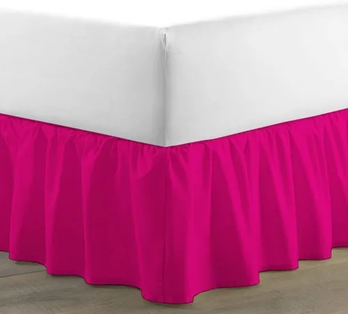 Miniatura 5 de Falda de cama individual negra para falda de cama con volantes con caída de 16 pulgadas, tela de tres lados ajustable con volantes suaves y sedosos