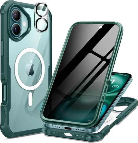 Miniatura 52 de seacosmo para iPhone Air Funda, Carcasa Completa con Protector de Privacidad de Vidrio Templado 9H Integrado y Protector de Lente de Cámara