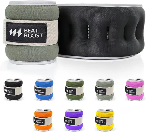 Miniatura 11 de BeatBoost Pesas de Tobillo y Muñeca para Mujeres y Hombres Un Par de 1 2 3 4 6 8 10 Libras Juego de Pesas para Brazo y Pierna con Correas Ajustables