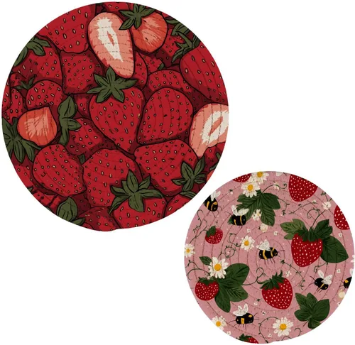 Miniatura 39 de Salvamanteles para platos calientes, ollas y sartenes, 2 soportes para ollas, resistentes al calor, de algodón, redondos, para encimera de cocina