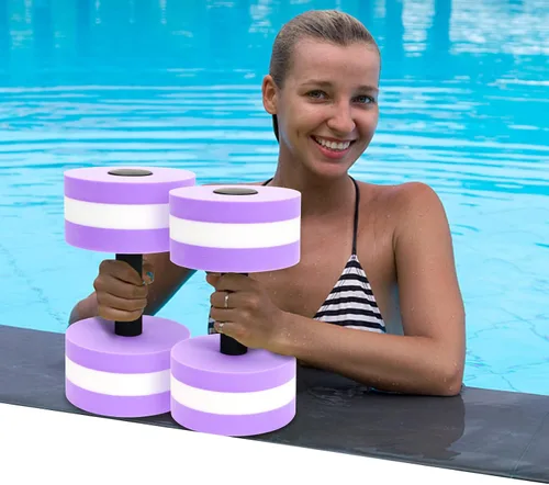 Miniatura 8 de Juego de 5 piezas de aeróbic acuático, conjunto de ejercicio acuático para piscina, equipo de fitness con mancuernas de espuma, tabla de natación
