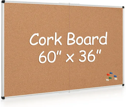Miniatura 16 de Paquete de 2 tableros de anuncios de corcho de 20 x 30 pulgadas, tablero de corcho con marco de aluminio plateado, tablero de oficina para corcho