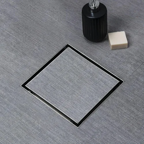 Miniatura 25 de SaniteModar Drenaje de ducha lineal de 48 pulgadas con inserción de azulejos Stealth y paneles 2 en 1 de acero inoxidable 304 cepillado pulido.