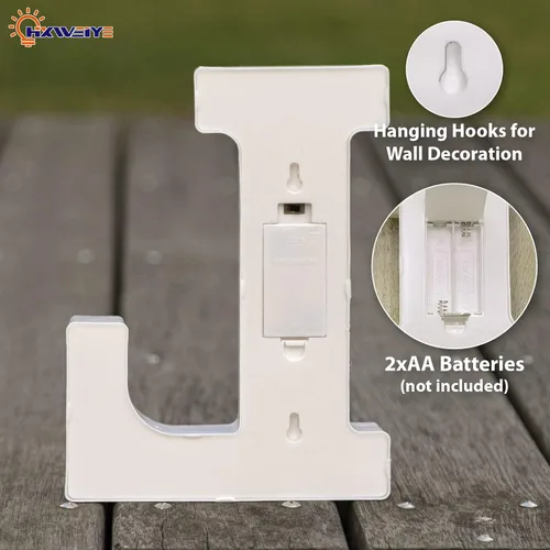 Miniatura 4 de HXWEIYE Letras iluminadas L, Letrero de luces LED con letras del alfabeto 26 y números 10, luces grandes para letras de fiesta de cumpleaños, barra