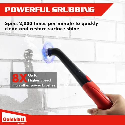 Miniatura 3 de Goldblatt Kit de limpieza eléctrica inalámbrica de 18 piezas, cepillo eléctrico de mano para baño, cocina, ducha, azulejos, lechada y superficies