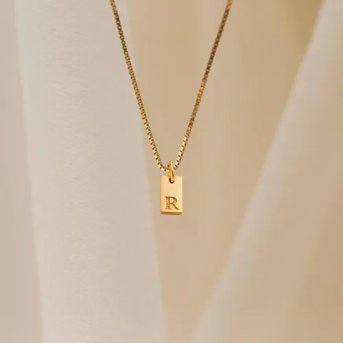 Miniatura 4 de Collares con iniciales para mujer, delicado collar con letra de oro de 14 quilates, chapado en oro de 14 quilates, collar con inicial de oro simple