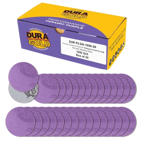 Miniatura 9 de Dura-Gold Discos de lijado de cerámica de película morada de grano 180 prémium de 2 pulgadas, caja de 30 – papel de lija con soporte de gancho