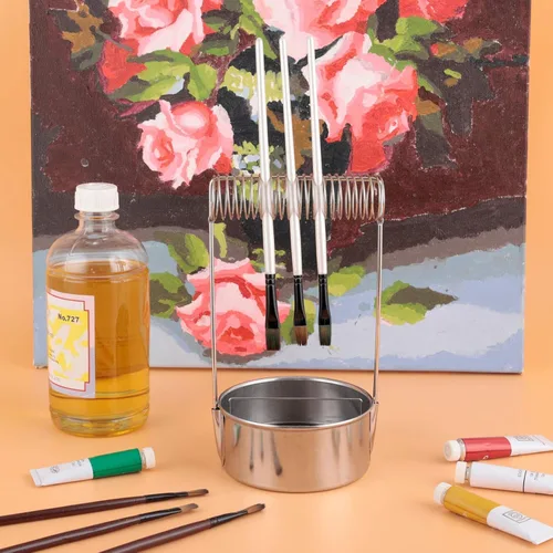 Miniatura 4 de AYNEFY Lavadora de pinceles portátil para artistas, limpiador de pinceles de pintura con lavado y cepillo de pantalla extraíble, limpiador