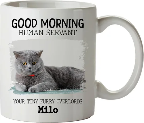 Miniatura 12 de Regalos de gatos para los amantes de los gatos, taza de gato personalizada, taza de gato de Feliz Navidad, ideas de regalos para dueños de gatos