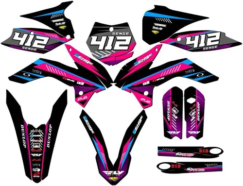 Miniatura 12 de Kit de base de gráficos Senge SX 105 Surge Black Senge 2013-2014 compatible con KTM