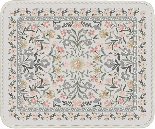 Miniatura 11 de iCasso Alfombrilla de mouse estética pequeña con diseño floral, mini alfombrilla de mouse portátil rosa, antideslizante y cómoda, de tela para mouse